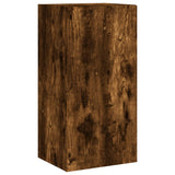 4 Piece TV Wall Units with LED Smoked Oak Engineered Wood 3216822