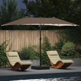 Garden Parasol Taupe 385 x 209 x 244 cm Polyester 42003286