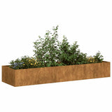 Planter Rusty 280x80x40 cm Weathering Steel 860765