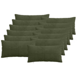 Cushion Cover 12 pcs ALMELO Green 40 x 80 cm Corduroy 914637