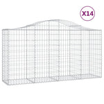 Arched Gabion Baskets 14 pcs 200x50x100/120 cm Galvanised Iron 3145652