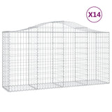 Arched Gabion Baskets 14 pcs 200x50x100/120 cm Galvanised Iron 3145652