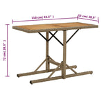 Garden Table Beige Solid Wood Acacia and Poly Rattan 316801