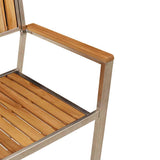 Garden Chair 4 pcs Solid Teak Wood and Stainless Steel 42006204