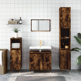 ZNTS 3 Piece Bathroom Cabinet Set Smoked Oak Engineered Wood 3187786