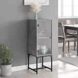 Side Cabinet with Glass Doors Concrete Grey 35x37x100 cm 836556