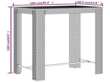 5 Piece Garden Bar Set Grey Poly Rattan&Solid Wood Acacia 3187713