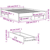 Bed Frame White Engineered wood, Plywood 135x190 cm Bed Frame 3280405