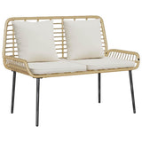 Garden Furniture Set 4 pcs Black and Cream Poly Rattan 3379043