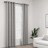 Linen-Look Blackout Curtains with Grommets 2pcs Grey 140x245cm 321170