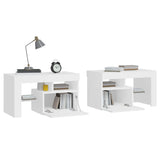 ZNTS Bedside Cabinets 2 pcs with LED Lights White 70x36.5x40 cm 3152770