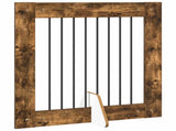 Dog Gate with Stands 6 pcs Smoked Oak 80 x 80 cm 892087