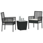 Garden Bistro Set 3 pcs Black Poly rattan 3334955