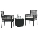 Garden Bistro Set 3 pcs Black Poly rattan 3334955