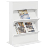 Magazine Rack with Shelf White 70 x 41 x 96 cm Engineered Wood 899535