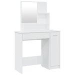 Dressing Table with Mirror High Gloss White 86.5x35x136 cm 802963