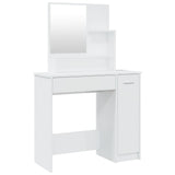 Dressing Table with Mirror High Gloss White 86.5x35x136 cm 802963