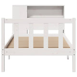 Bookcase Bed without Mattress White 90x190 cm Single Solid Wood Pine 3321679