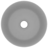 147015 Luxury Wash Basin Round Matt Light Grey 40x15 cm Ceramic