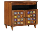 Sideboard with Storage Walnut 60 x 33 x 75 cm Solid Mango Wood 4018249