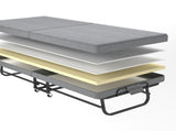 Portable Folding Single Bed with Wheels, 79x190cm Fold Up Guest Bed, 6cm Thick Memory Foam Mattress T6135P515568