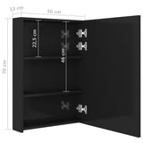 ZNTS LED Bathroom Mirror Cabinet Shining Black 50x13x70 cm 326496