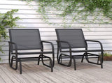 Garden Glider Chairs 2 pcs Black 61x76x87 cm Textilene&Steel 362712