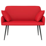 2 Seater Sofa with Metal Legs 2-Seater Red Faux Leather 42051012