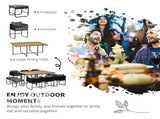 10 Seater Rattan Cube Garden Furniture Set, Rattan Dining Set with Cushions, Outdoor Dining Table T3398P318626