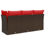 Garden Sofa 8 pcs Brown and red 172 x 62 x 69 cm Poly rattan 366241