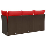 Garden Sofa 8 pcs Brown and red 172 x 62 x 69 cm Poly rattan 366241