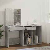 LED Dressing Table with Cabinet Concrete Grey Engineered Wood 3082021