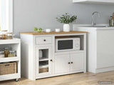Microwave Sideboard PANAMA White and Honey Wax Solid-Pine 42033389