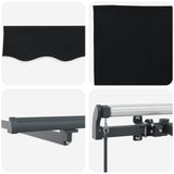 Retractable Awning Black 300 x 250 cm Fabric 3330038