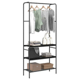Clothes Rack Black Oak 77 x 30 x 171 cm Engineered Wood 868463