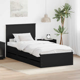 Bed Frame with Drawer Black 90 x 200 cm Engineer Wood 3408027