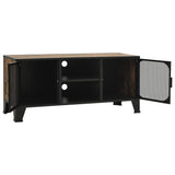 TV Cabinet Rustic Brown 105x36x47 cm Metal and MDF 335909