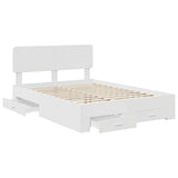 Bed Frame with Headboard White 140 x 190 cm Engineered Wood 3412373