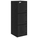 Wall Cabinet Black Oak 35 x 37 x 102 cm Engineered Wood 882909