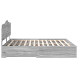 Bed Frame with Drawer Grey Sonoma 200 x 200 cm Engineered Wood 3413567