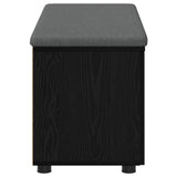 Hall Bench with Cushion with Shelf Black Oak 100 x 38 x 46 cm 891489