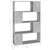 Book Cabinet Room Divider Concrete Grey 80x24x124.5cm Engineered Wood 809138