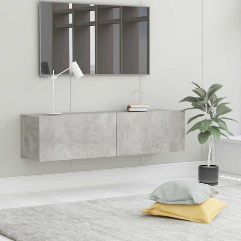 TV Cabinet Concrete Grey 120x30x30 cm Engineered Wood 801494