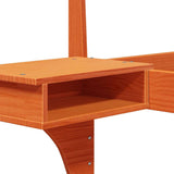 Bed Frame with Headboard Wax Brown 200 x 200 cm Solid Pine Wood 3385750