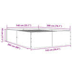Bed Frame without Mattress Smoked Oak 140x200 cm 3280927