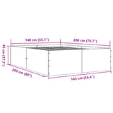 Bed Frame without Mattress Smoked Oak 140x200 cm 3280927