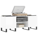 Record Cabinet High Gloss White 121x38x48 cm Engineered Wood 831686