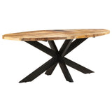 321675 Dining Table Oval 200x100x75 cm Rough Mango Wood