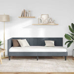 Corner Bed Frame with Headboard Dark grey 80 x 200 cm Velvet 42016329