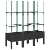 Garden Planter with Trellis Black 120x40x142.5 cm PP 367958
